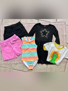Girls Bundle Clothing & Swim 10/12 Shorts Shirt Dress Play Summer Style Large